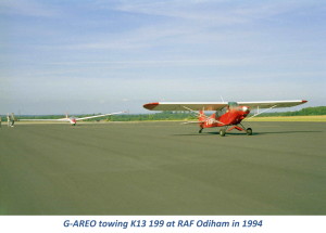 G-AREO & L99 at Odiham (1994) with caption